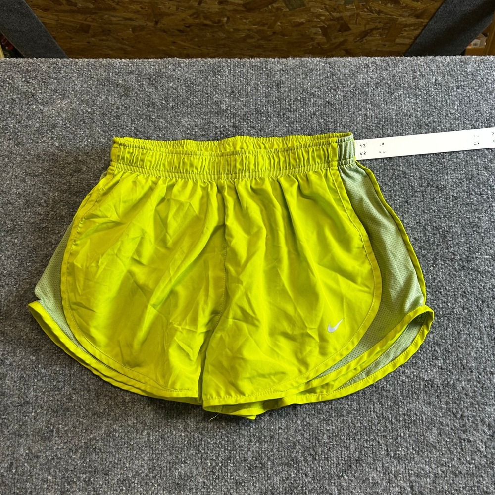 Nike Shorts Womens Size M Lime Green Dri-Fit Running Athletic Mesh Breathable